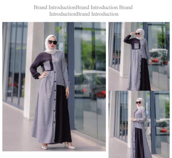 MELANI DRESS BAJU GAMIS TUNIK MUSLIM WANITA TERBARU Hitam Gamis Tunik Muslim Wanita Terbaru dengan Gaya Elegan 🌑👗🌙 - Image 6