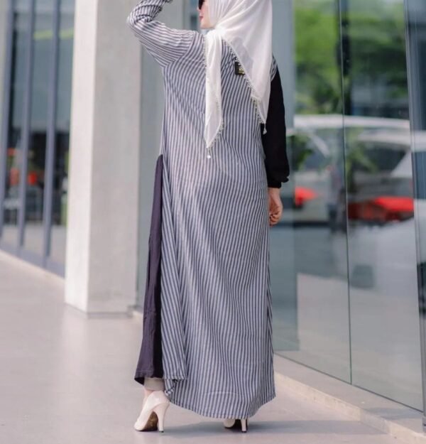 MELANI DRESS BAJU GAMIS TUNIK MUSLIM WANITA TERBARU Hitam Gamis Tunik Muslim Wanita Terbaru dengan Gaya Elegan 🌑👗🌙 - Image 5