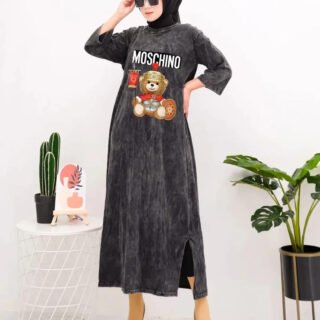 MIDI DRESS KAOS COMBED BLACK SANDWASH Hitam Elegan Pilihan FEELGOOD yang Tak Terlupakan 🖤👚✨